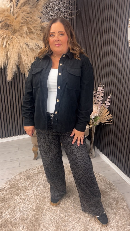 ADELLA JEANS - GREY ANIMAL