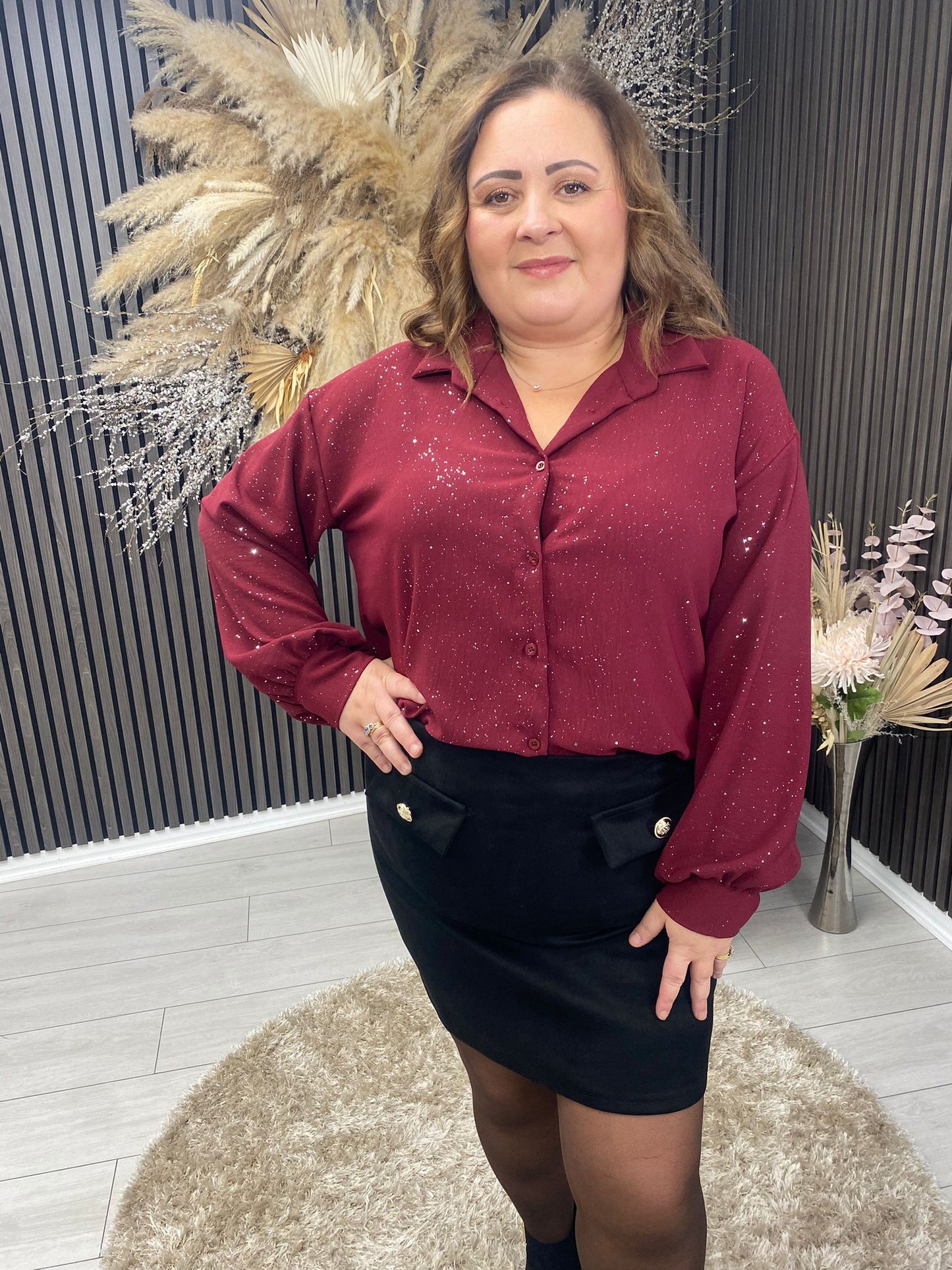 ISABELLA SHIRT - BURGUNDY