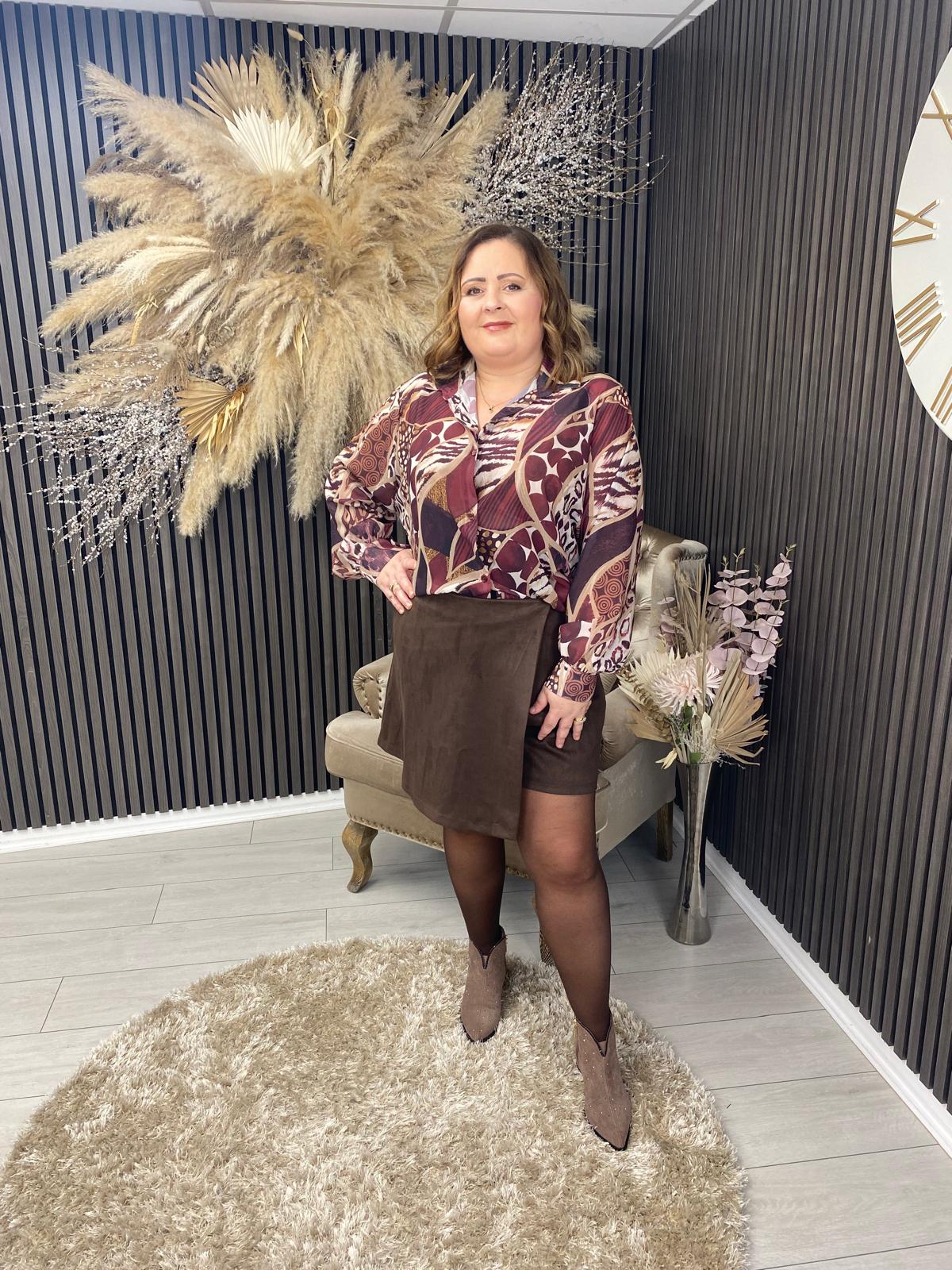 THERESE SHIRT - BURGUNDY