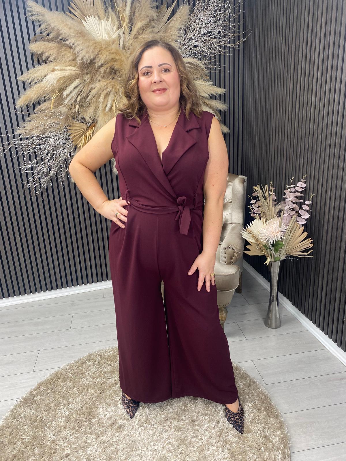 GERALDINE JUMPSUIT - BURGUNDY