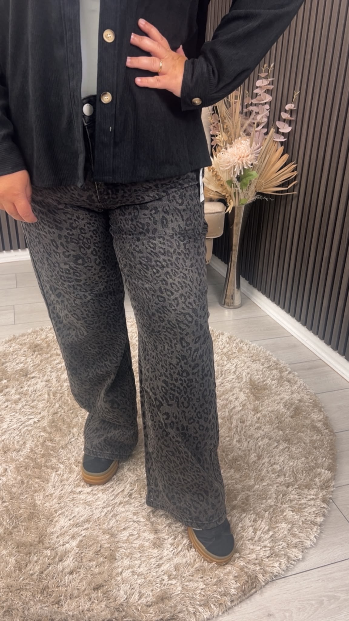 ADELLA JEANS - GREY ANIMAL