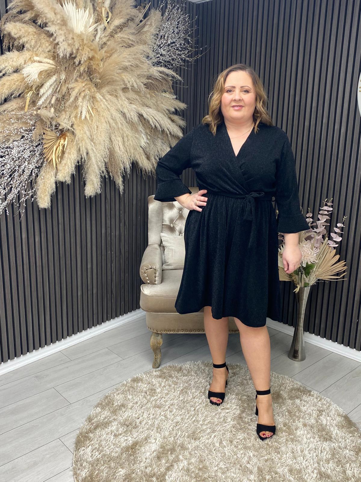 PAXTON DRESS - BLACK/SILVER