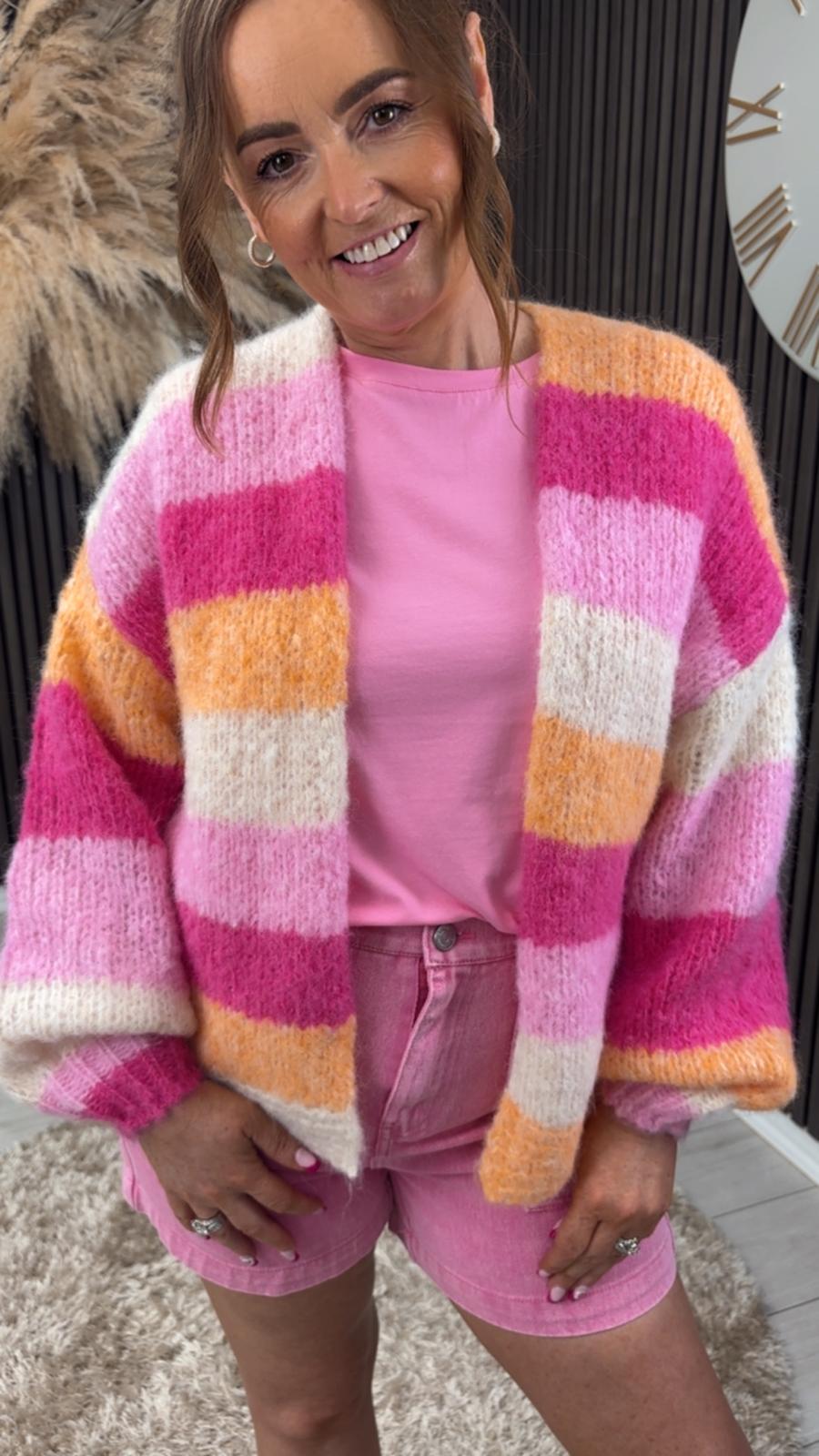 CHLOE CARDIGAN - PINK/ORANGE