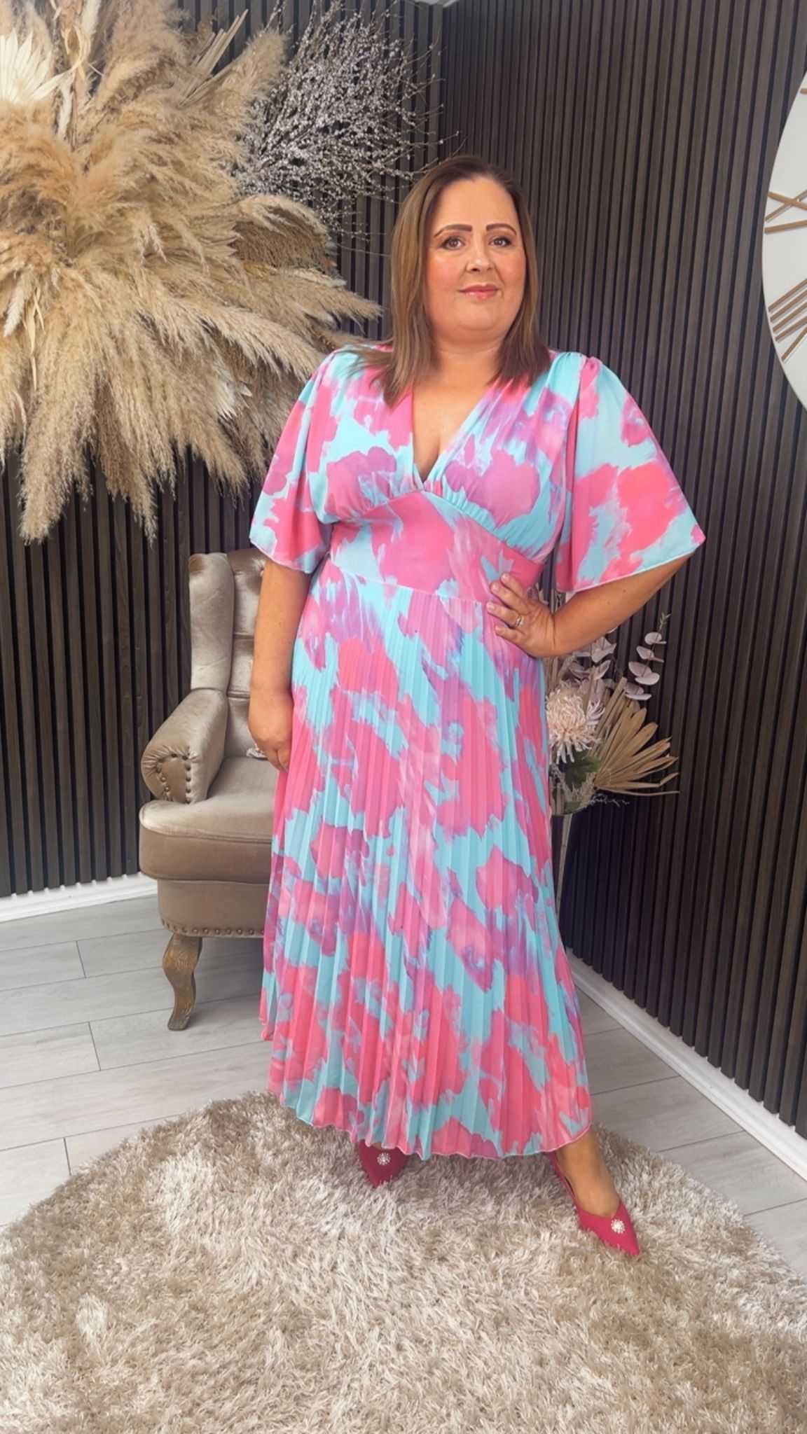 AMEILE DRESS - PINK/BLUE