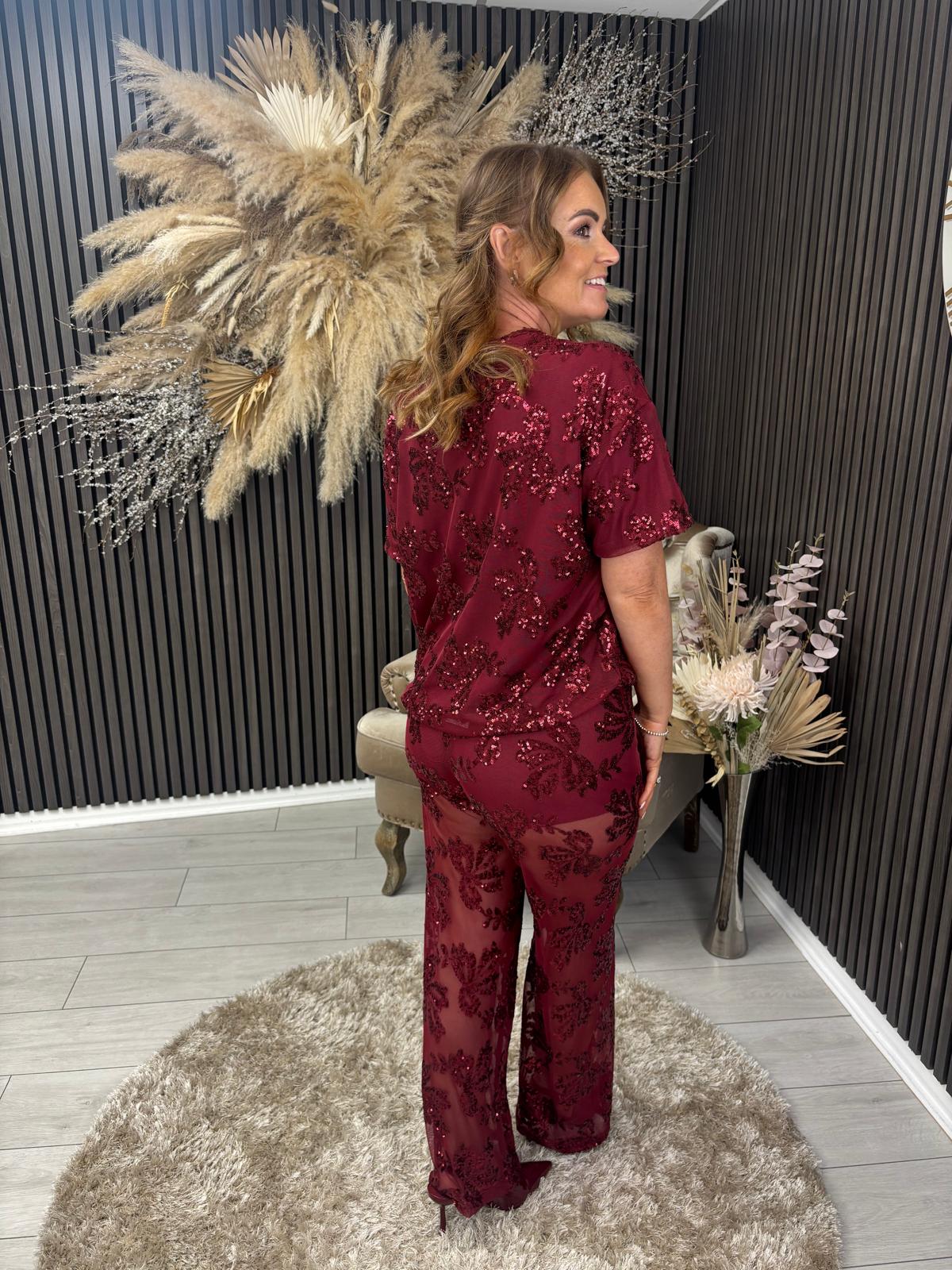 GEORGIE TROUSERS - BORDEAUX