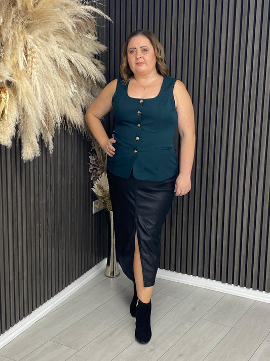 AMARA LEATHER LOOK SKIRT