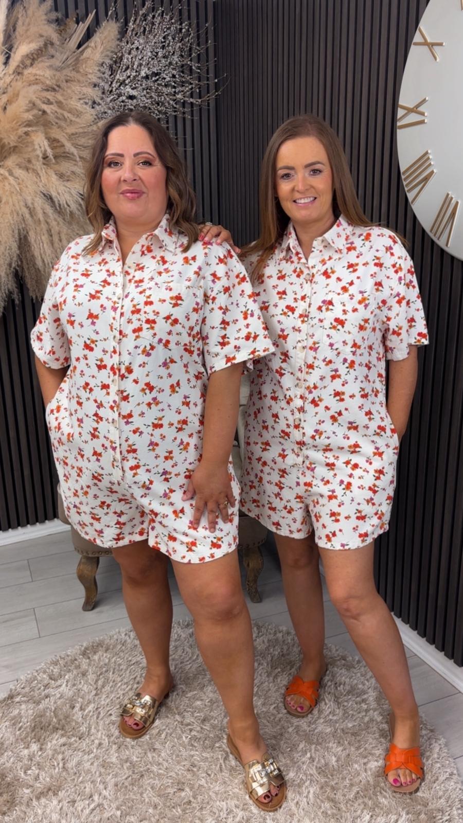 GENEVIEVE PLAYSUIT - FLORAL
