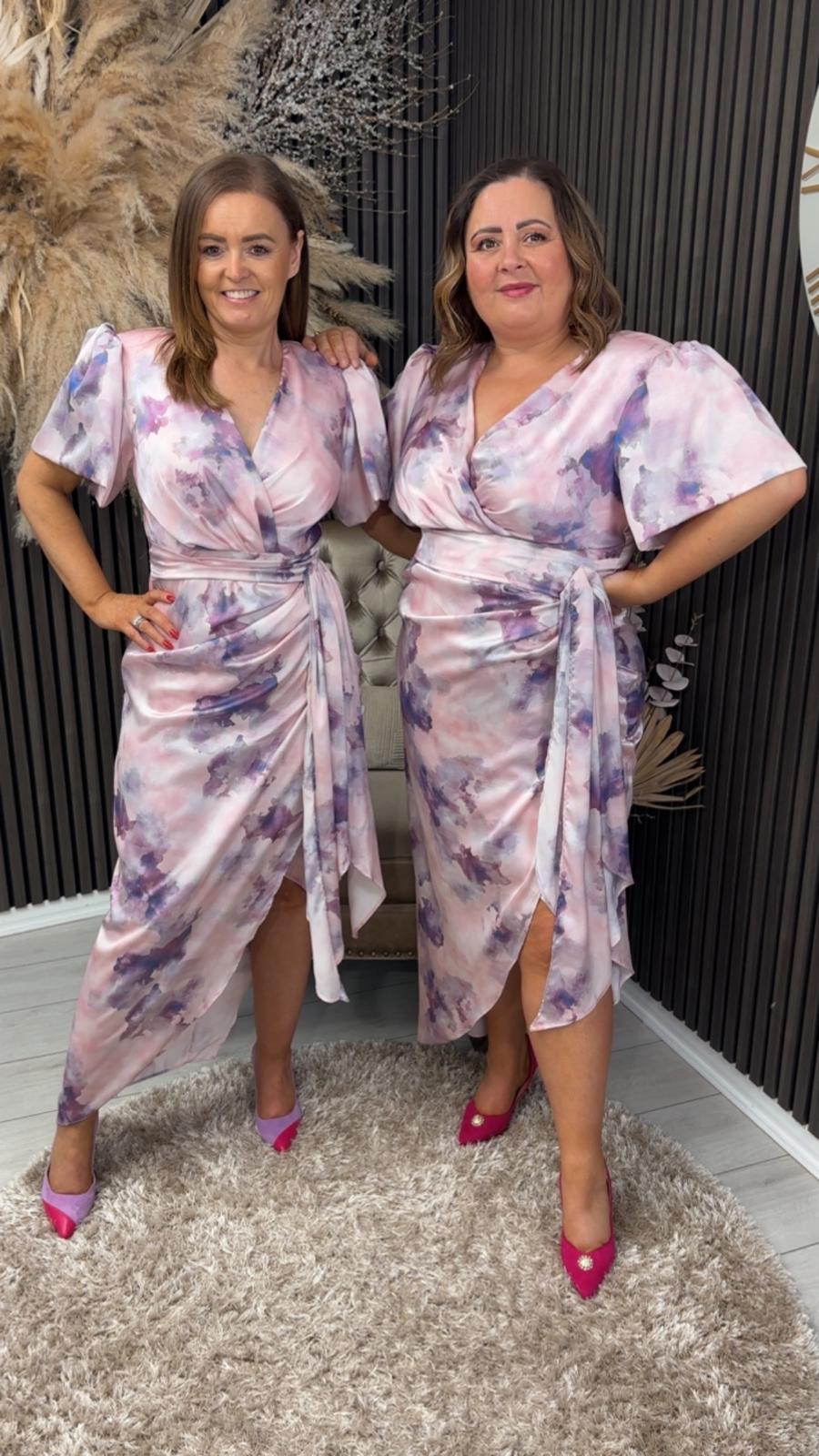 DREW DRESS - PURPLE MARBLE