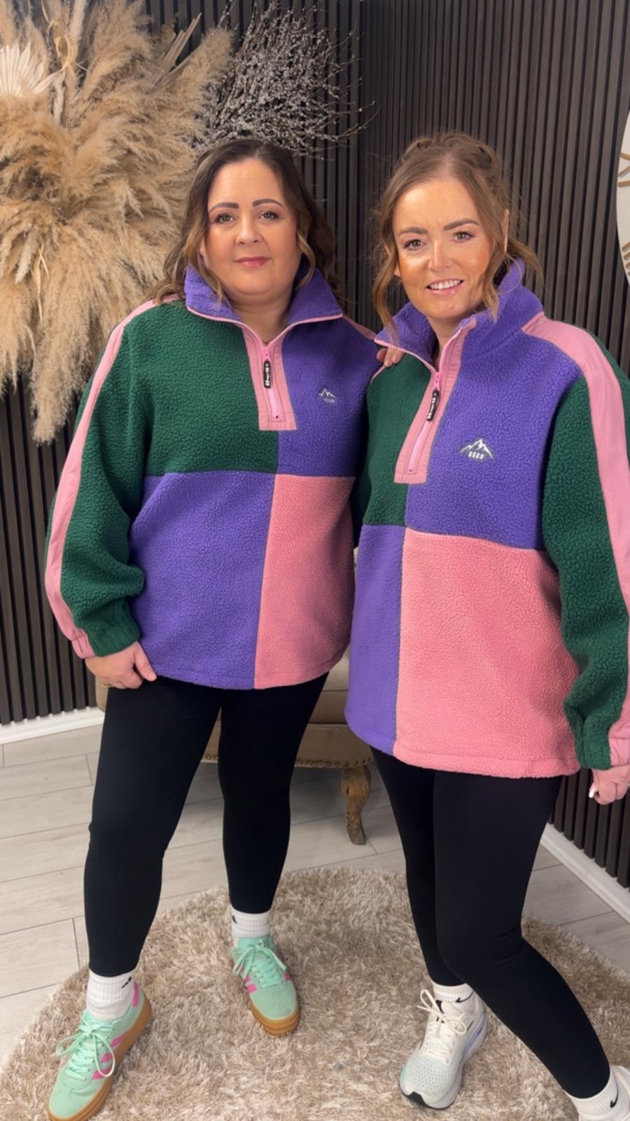 TAMMY FLEECE - GREEN/PURPLE