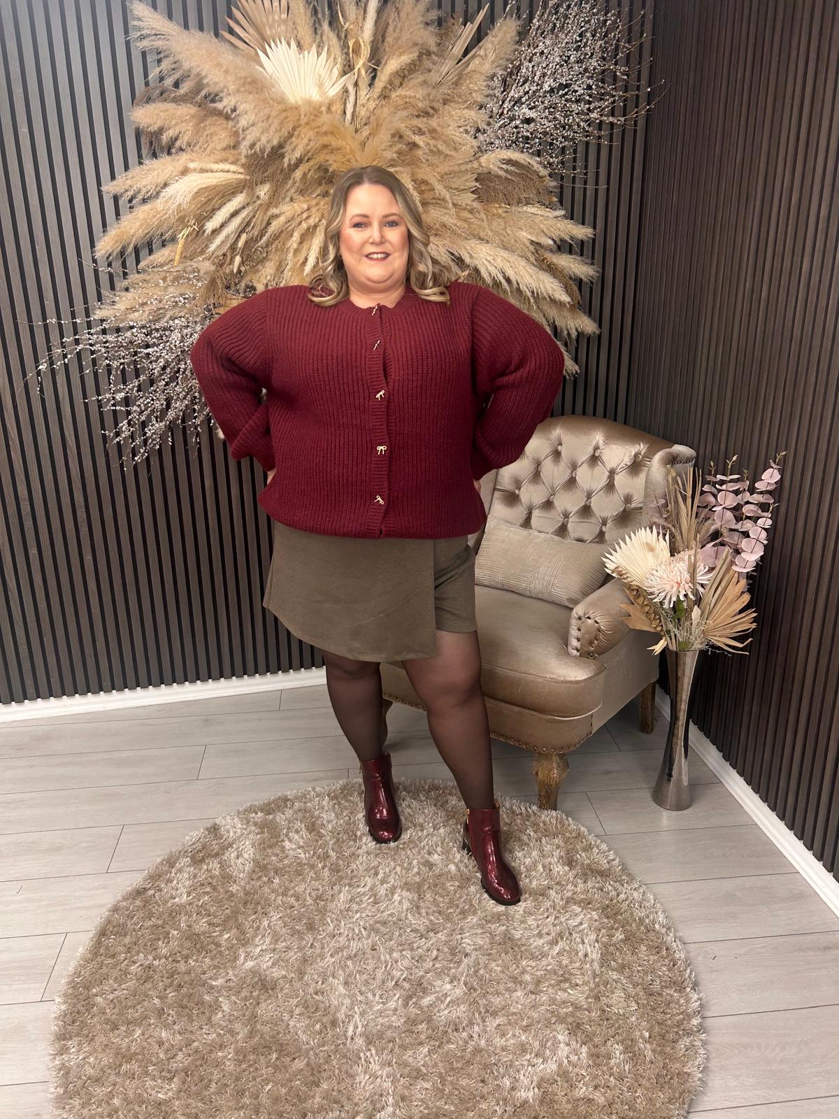 CONSTANCE CARDIGAN - BURGUNDY