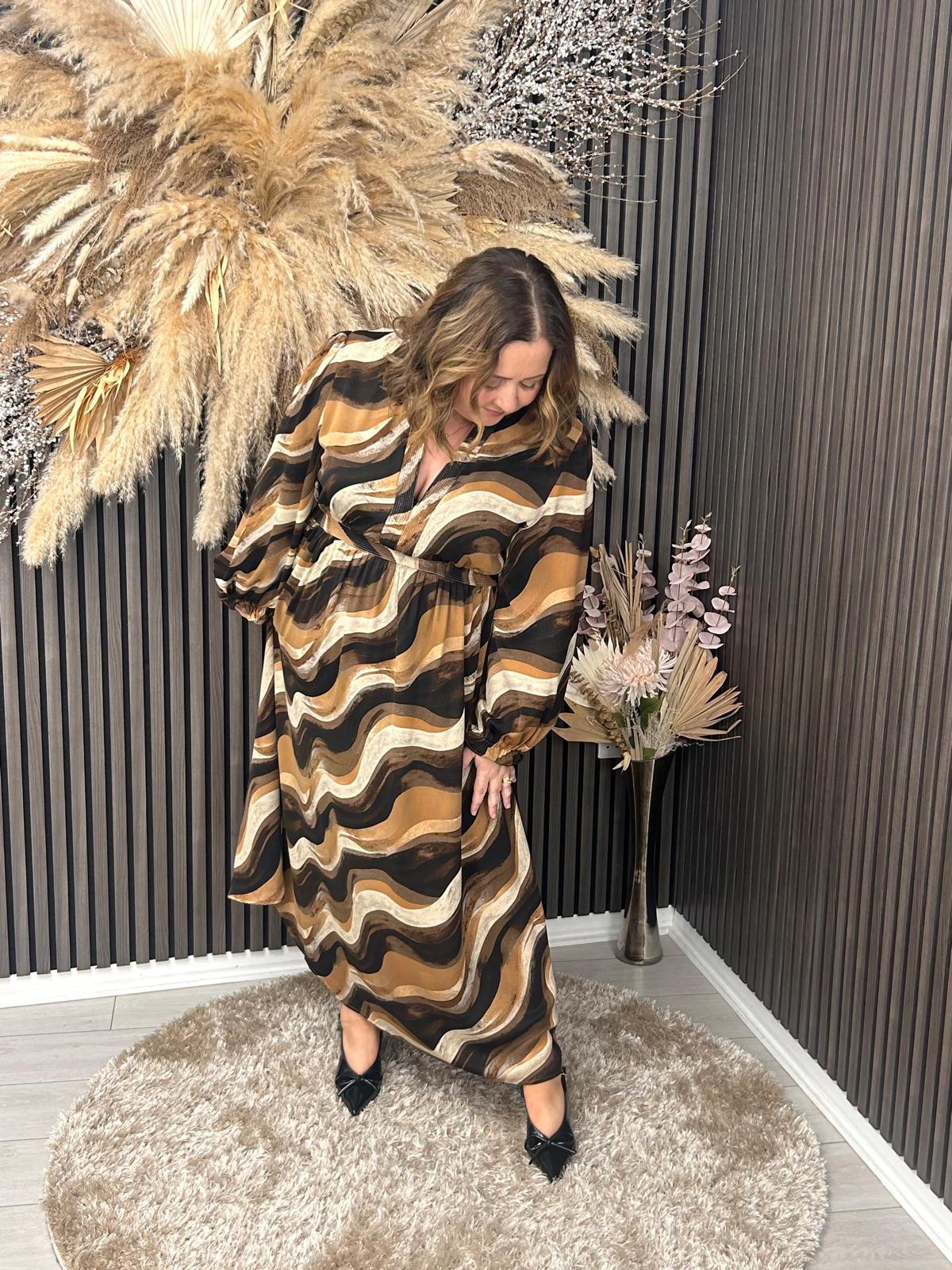 MELISSA DRESS - CAMEL/BROWN