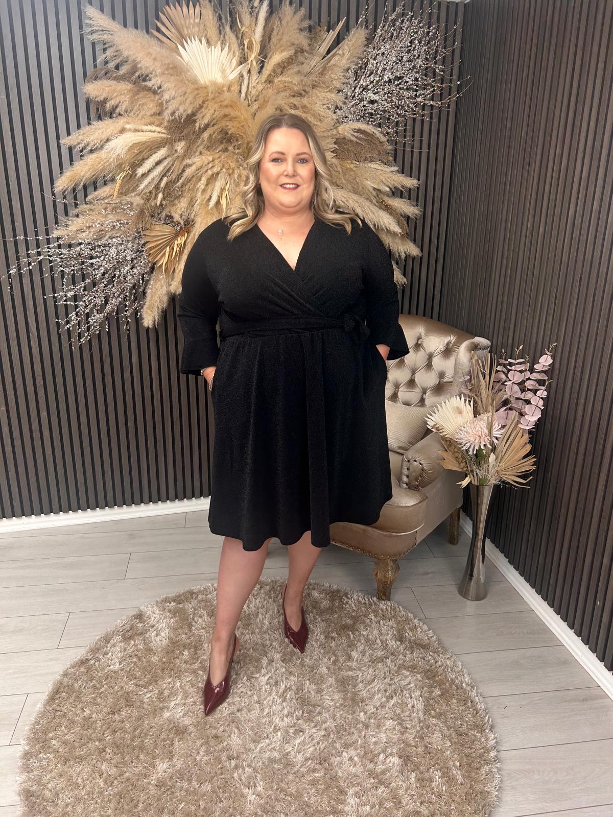 PAXTON DRESS - BLACK/SILVER