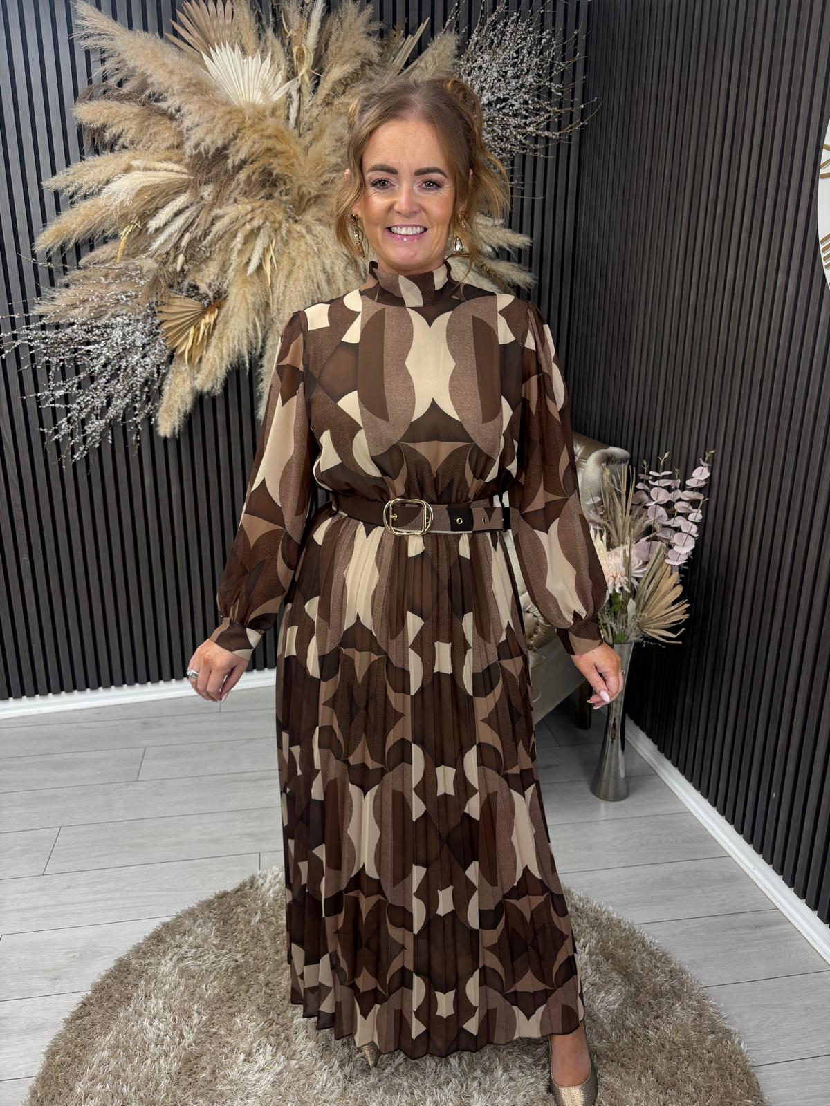 SIMONE DRESS - BROWN