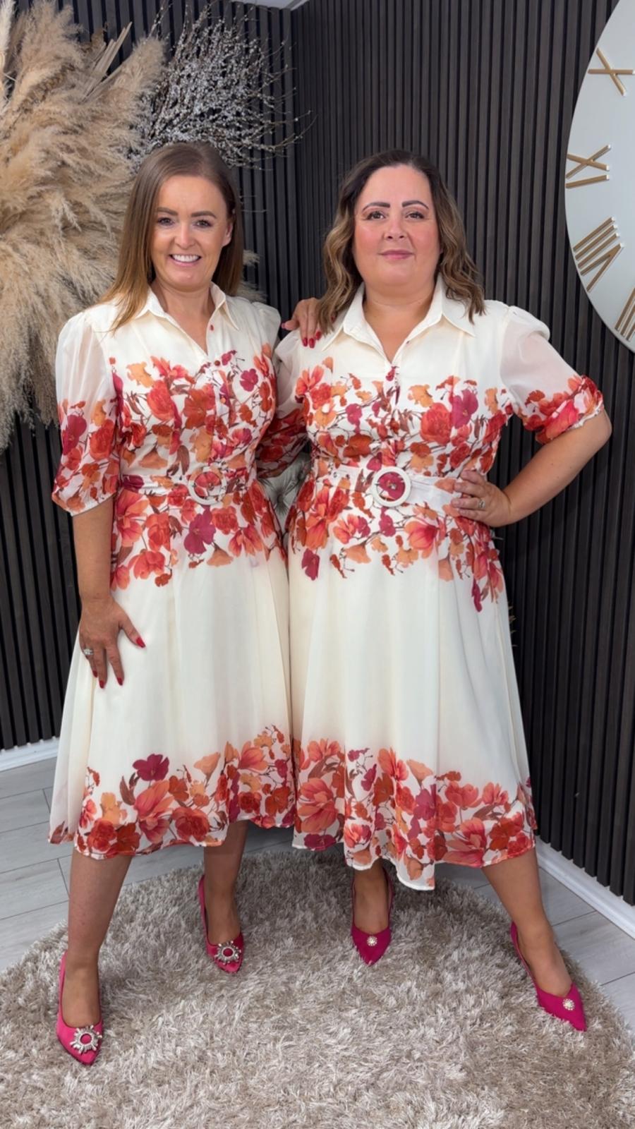 HOLLAND DRESS - CREAM PINK FLORAL