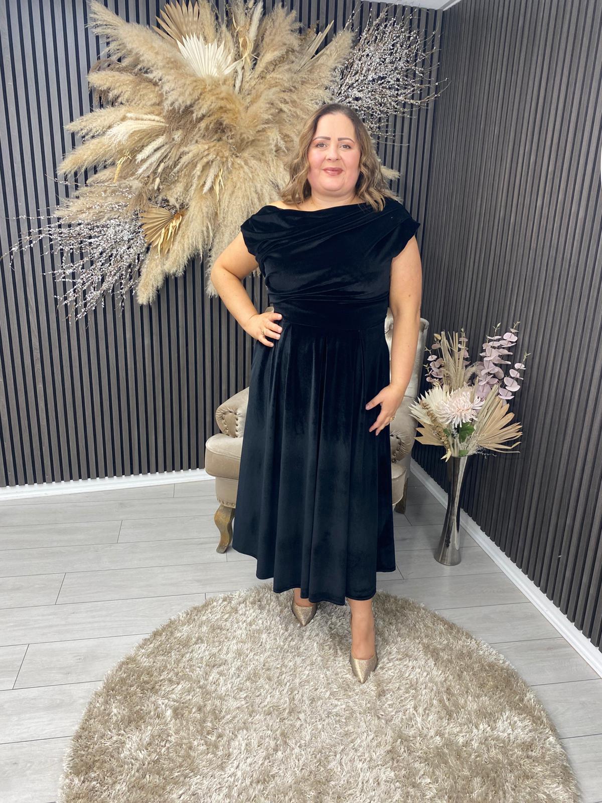 BETTY DRESS - BLACK VELVET