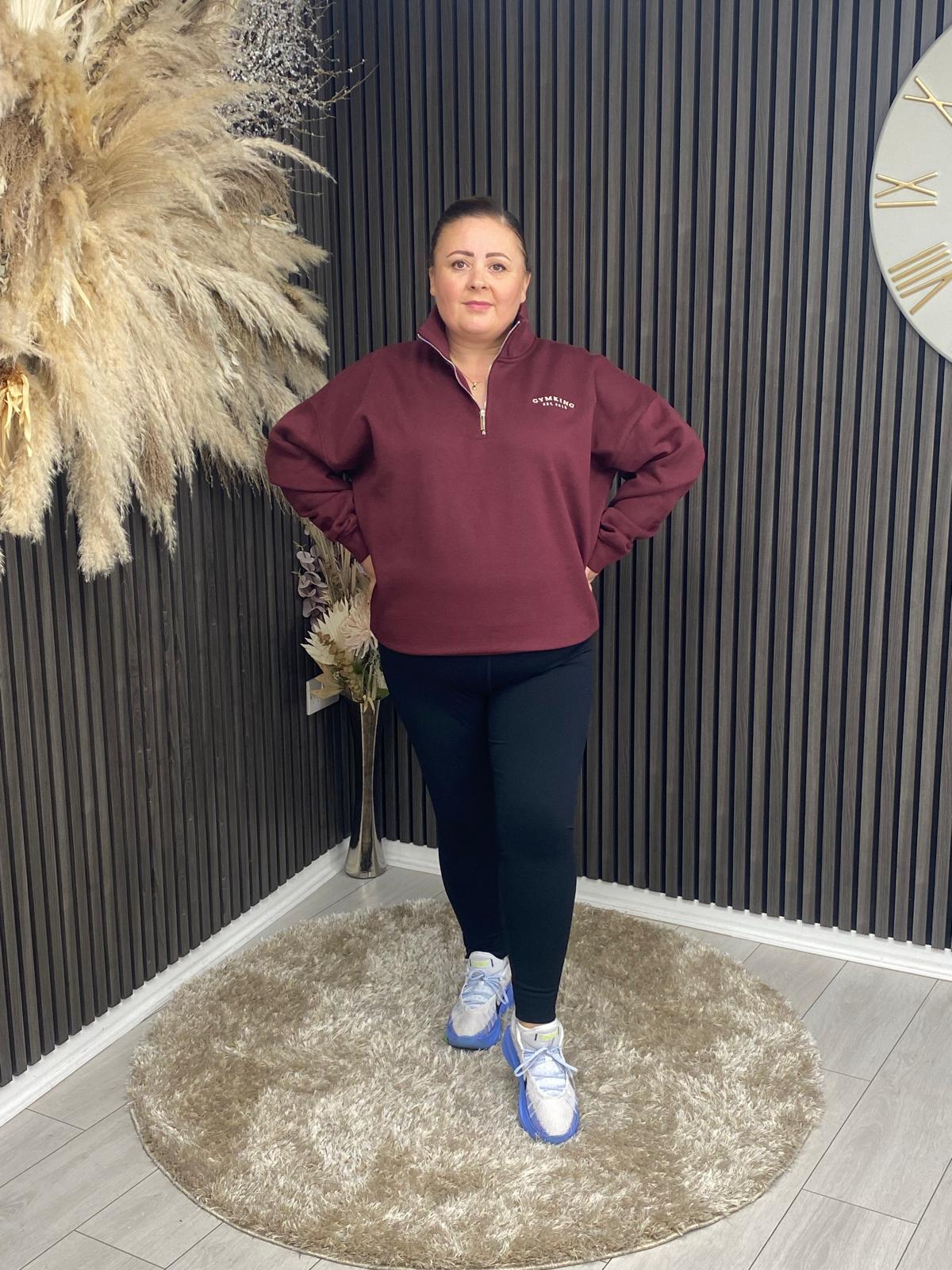 GYM KING 1/4 ZIP - DEEP CHERRY