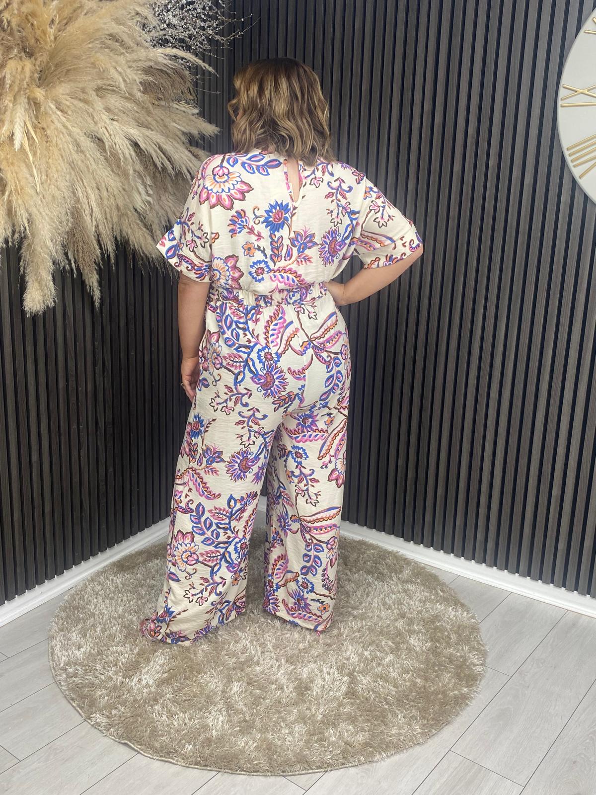 KRISTIE JUMPSUIT - CREAM/PINK