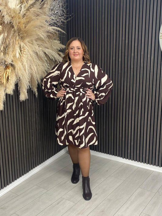 PAMELA DRESS - BROWN