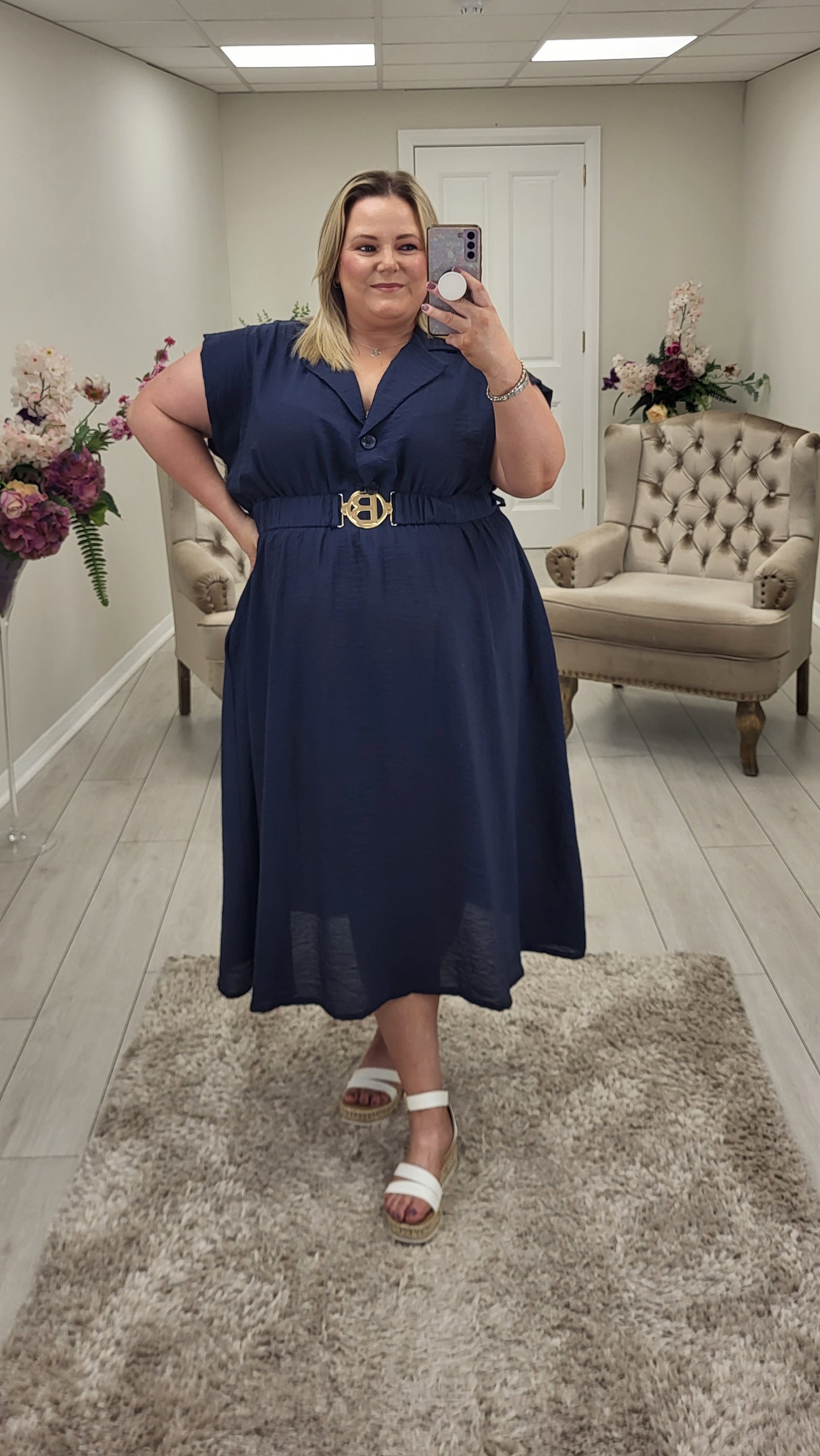 BRENDA DRESS - NAVY