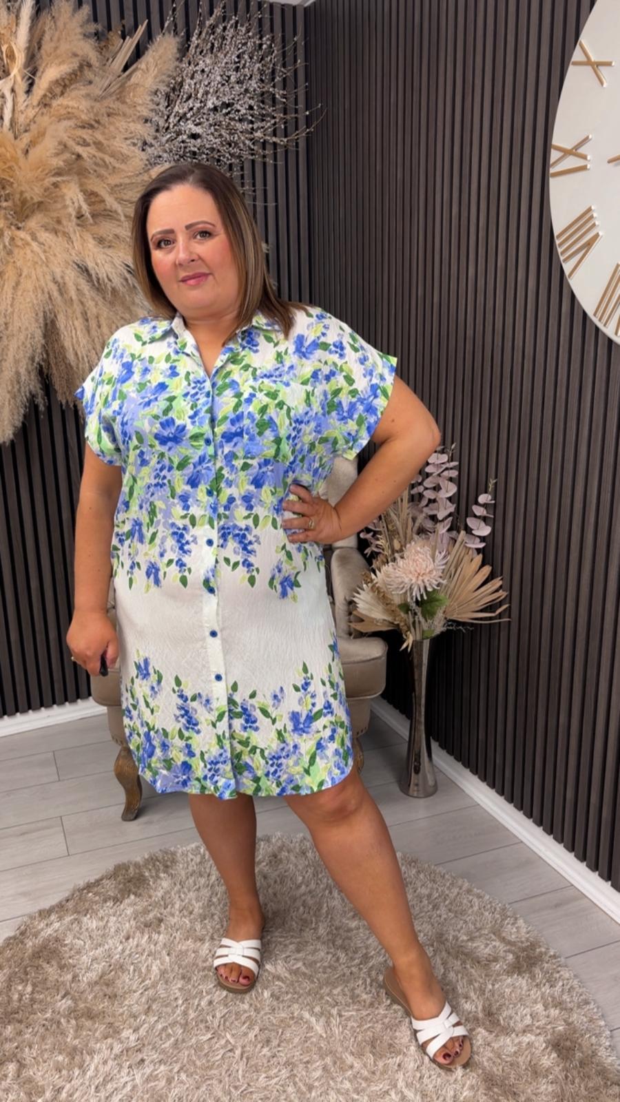 SANDY SHIRT DRESS - BLUE
