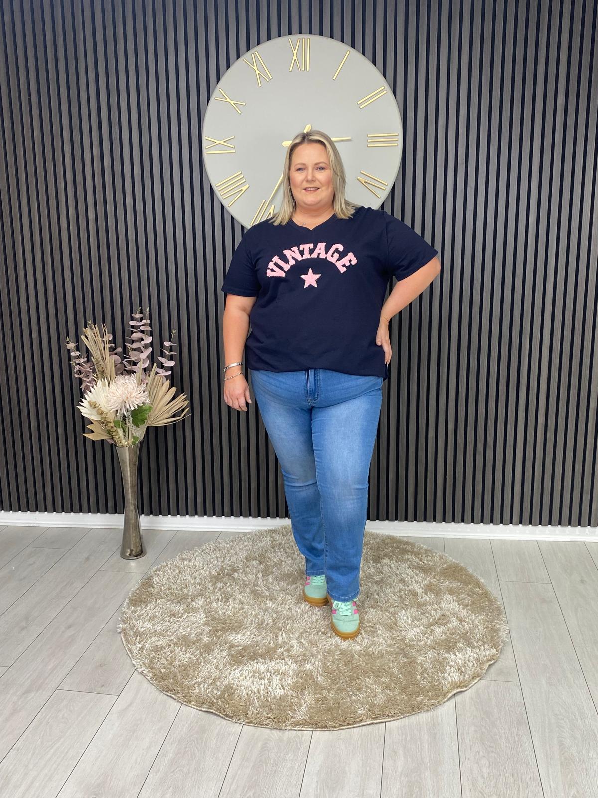 REBEKAH T-SHIRT - NAVY