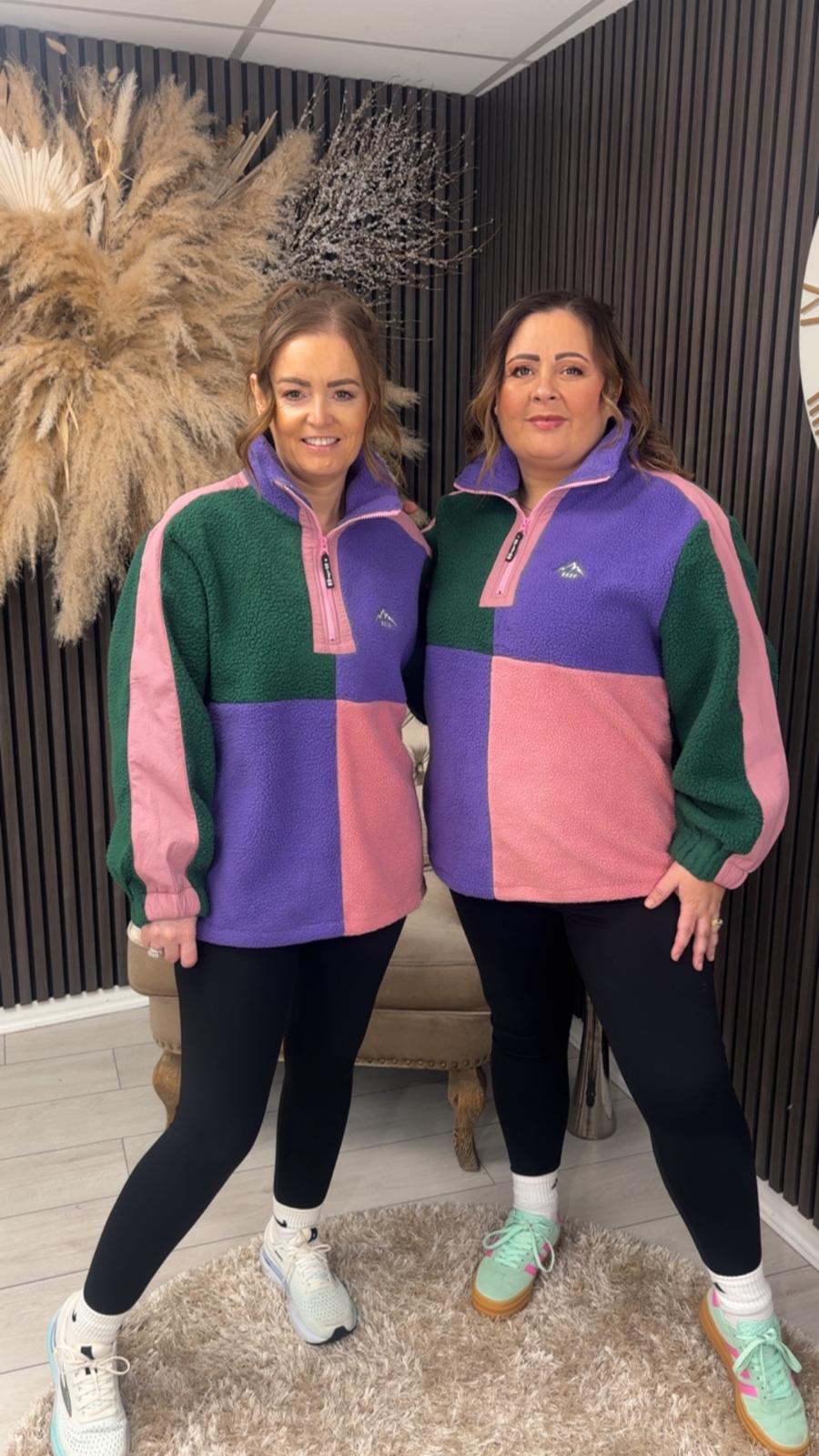 TAMMY FLEECE - GREEN/PURPLE
