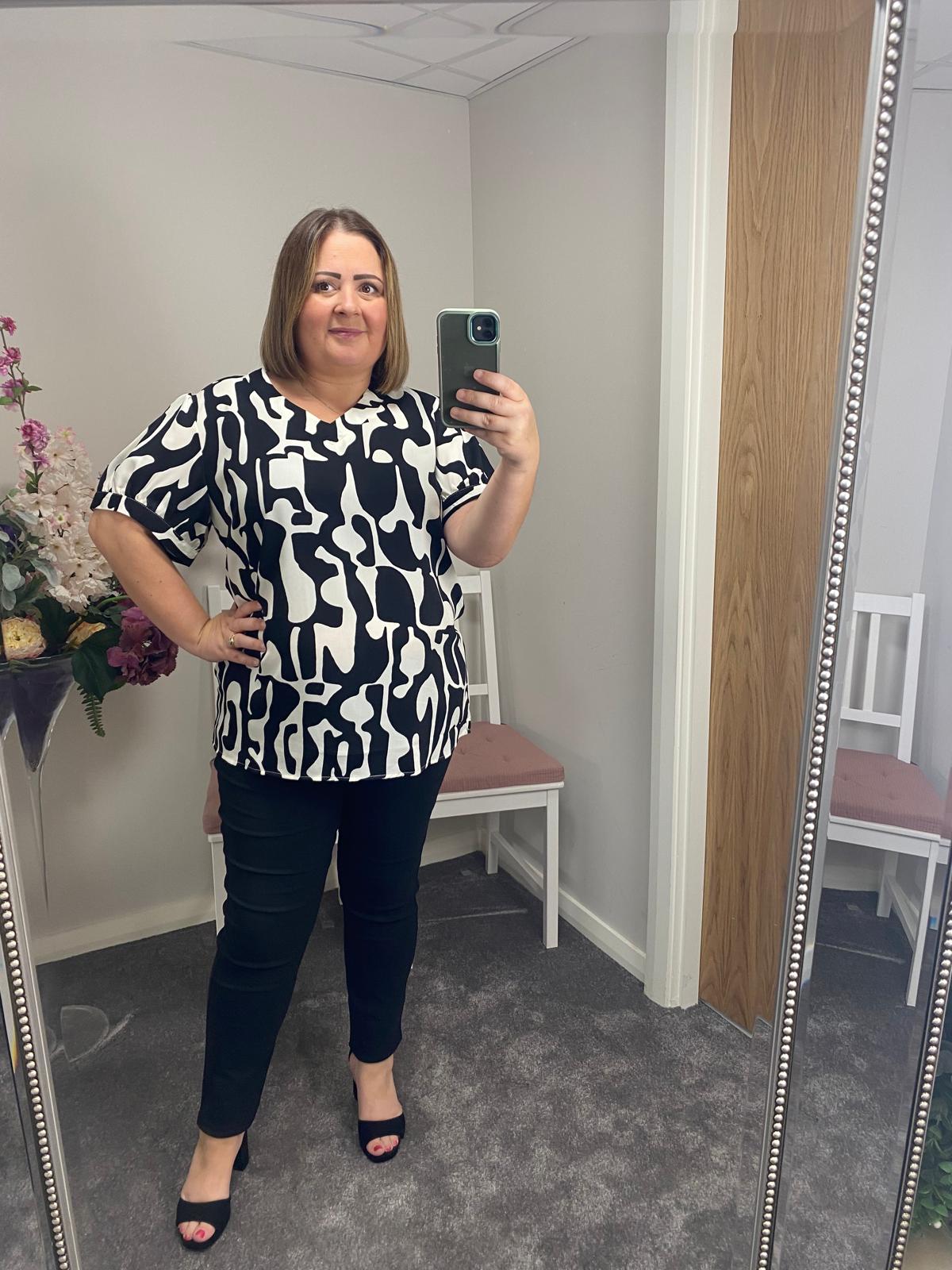 DOREEN TOP - BLACK/WHITE