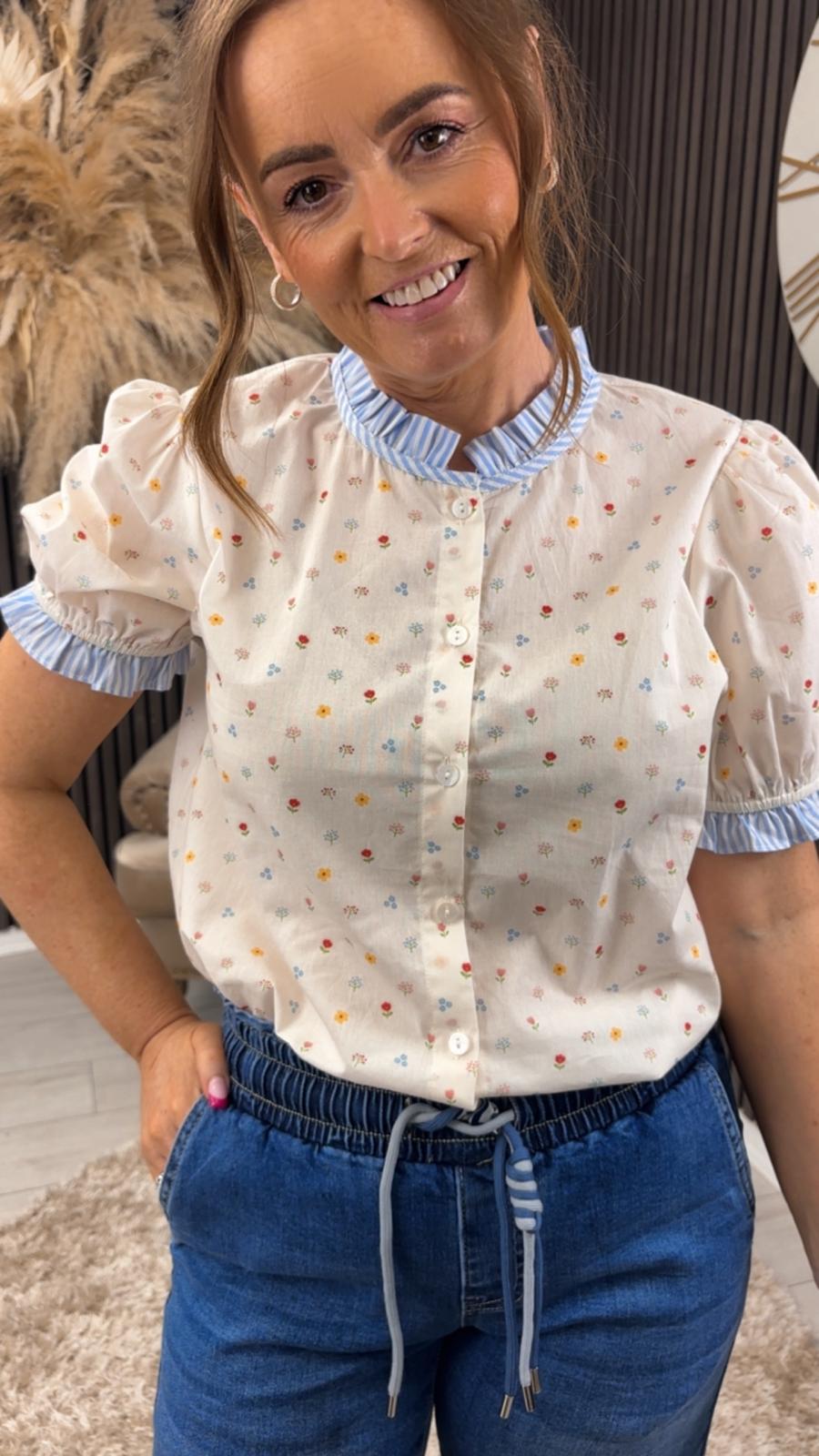 FRANKIE SHIRT - CREAM/FLORAL