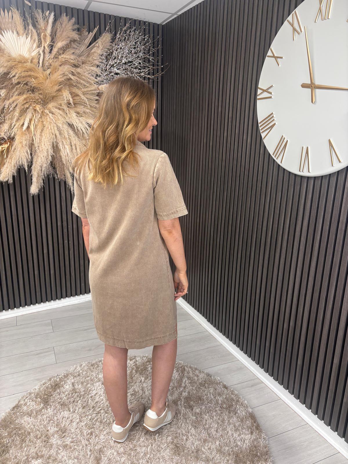 DELANEY DRESS - TAUPE