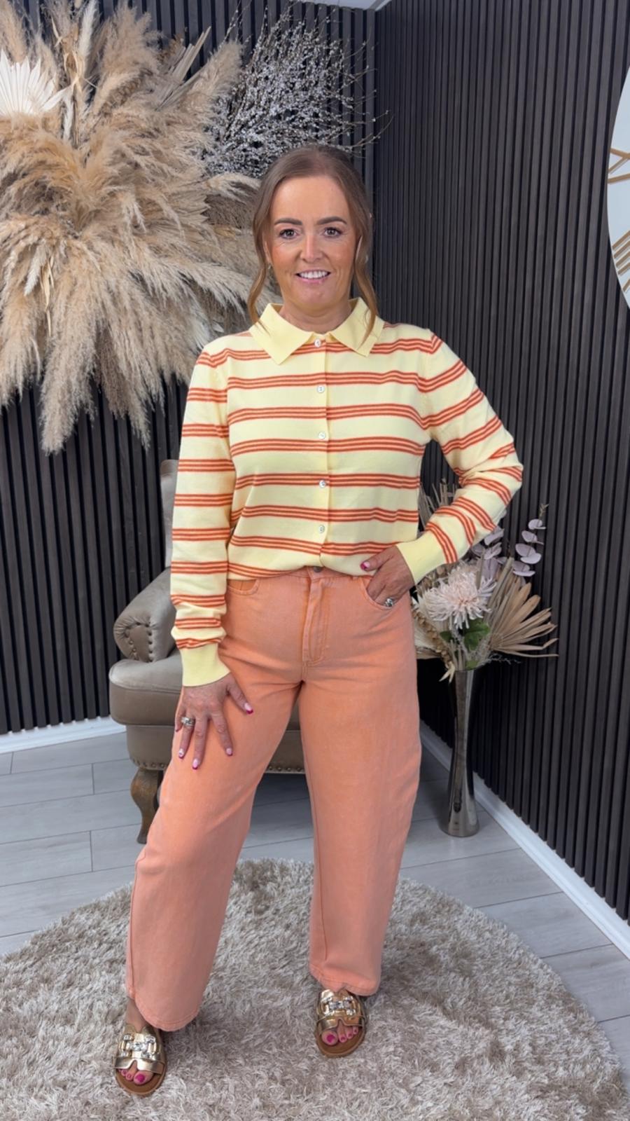 LILA CARDIGAN - YELLOW/CORAL