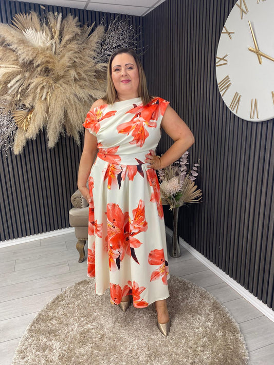 BETTY DRESS - ORANGE FLORAL