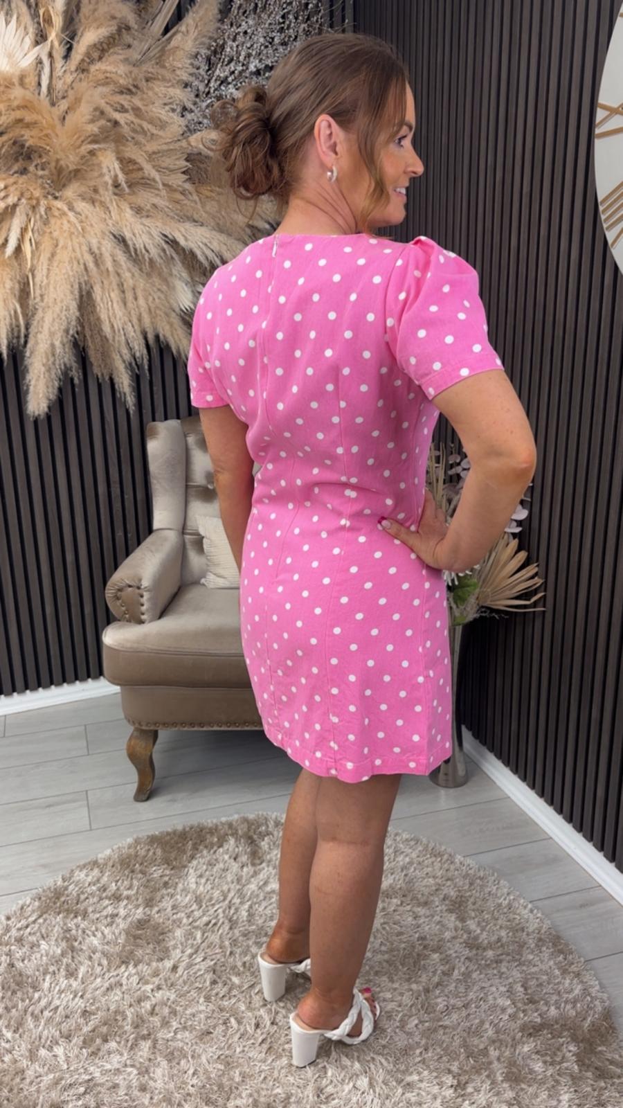MARSHA DRESS - PINK/SPOT