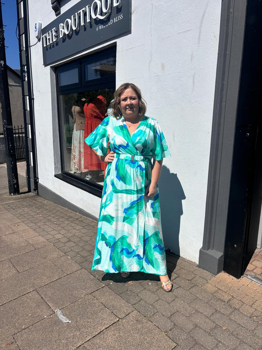 EVA DRESS - GREEN/BLUE