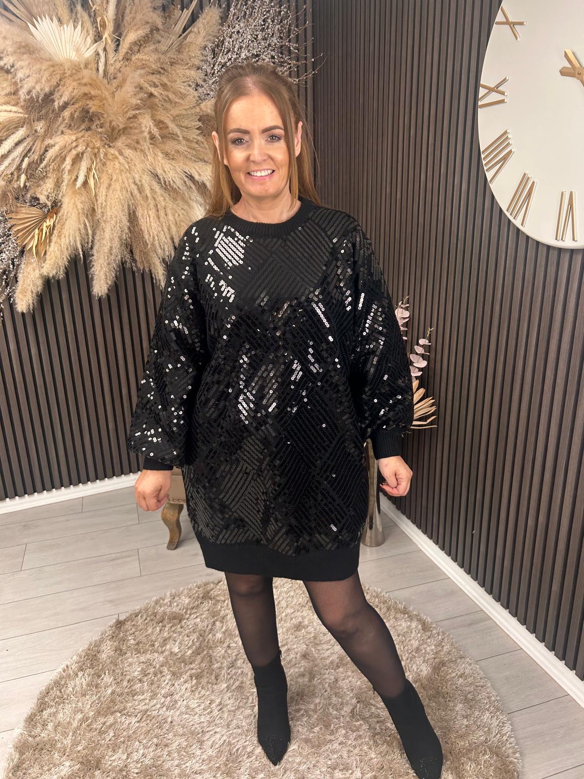 CERYS JUMPER DRESS - BLACK