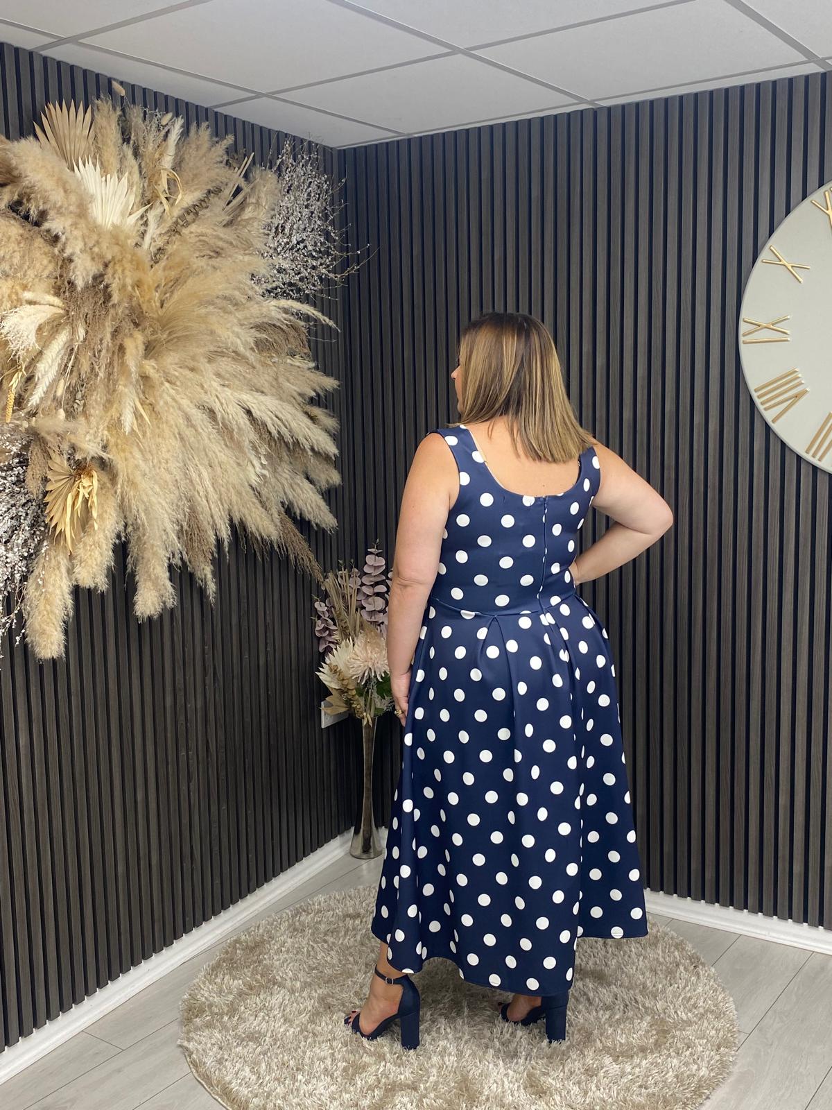 ERICA DRESS - NAVY SPOT