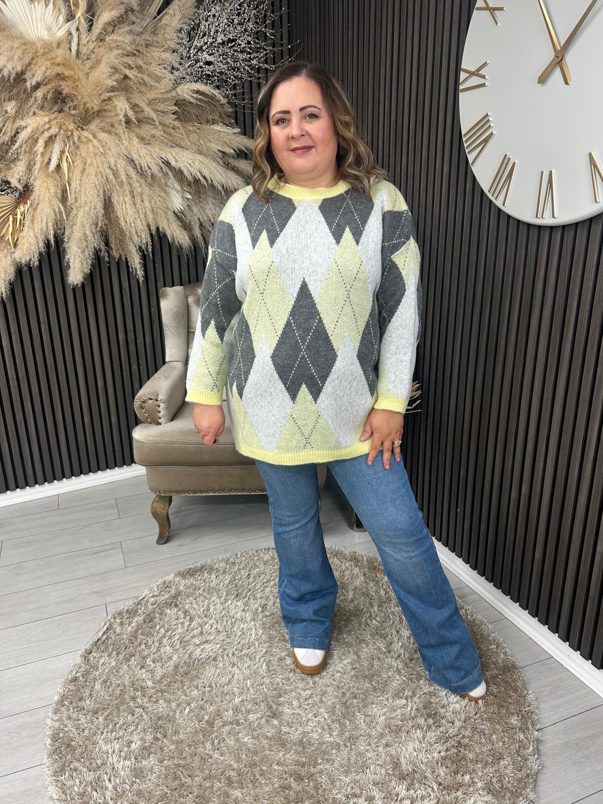 JUDITH JUMPER - YELLOW/GREY
