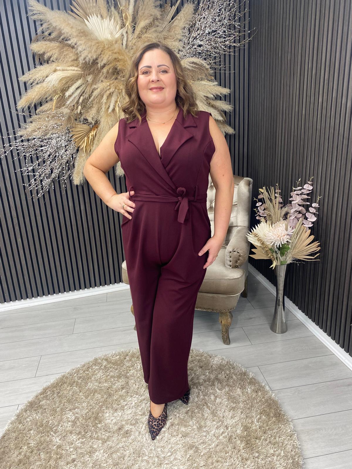 GERALDINE JUMPSUIT - BURGUNDY
