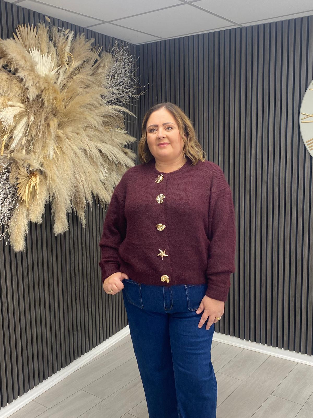 ANNA CARDIGAN - BORDEAUX