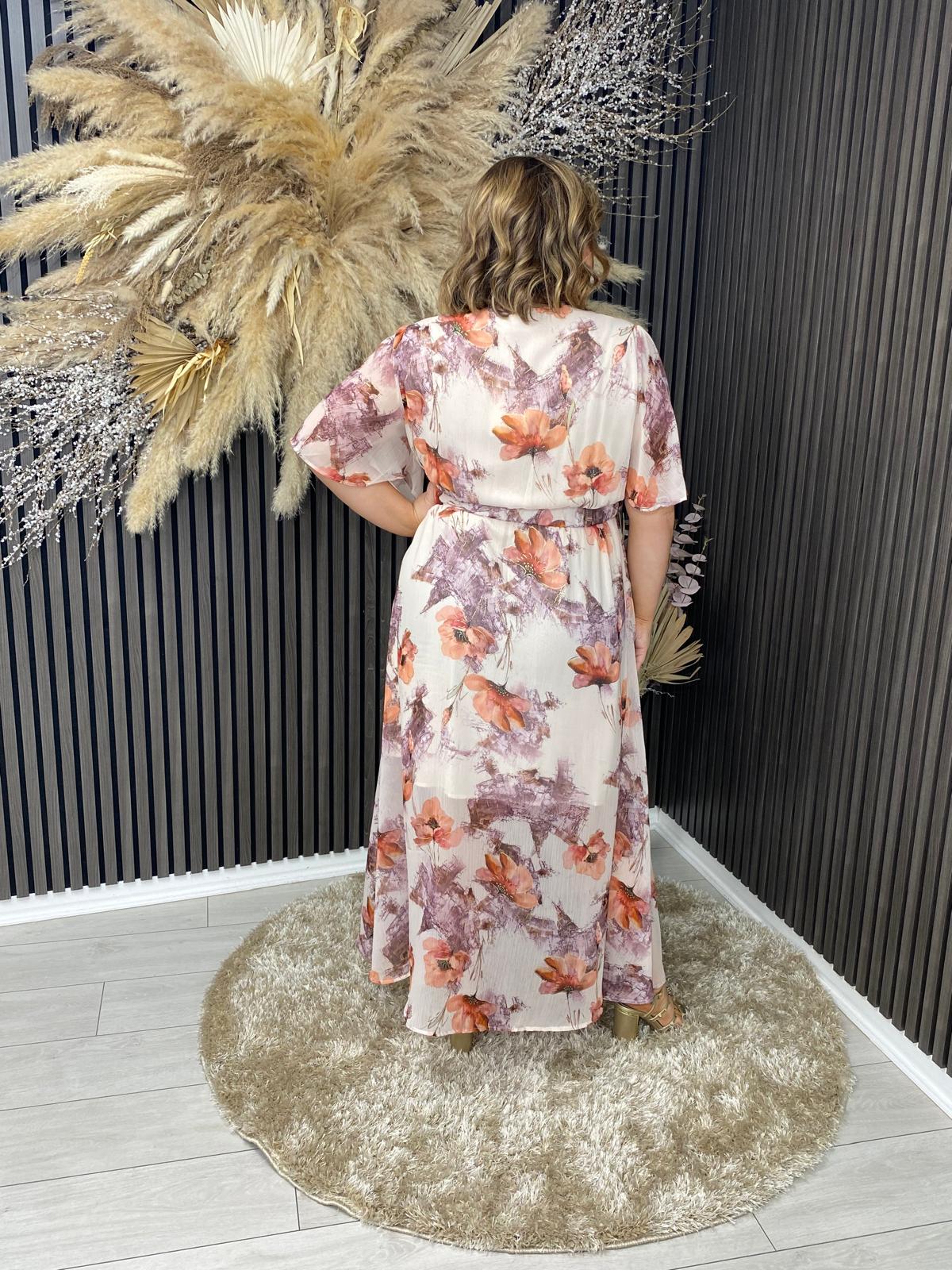 TRISH DRESS - CREAM/ORANGE