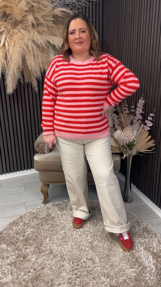 BRIONY JUMPER - RED/PINK