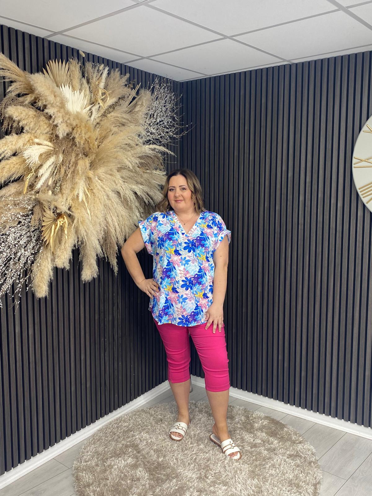 MAURA TOP - BLUE FLORAL