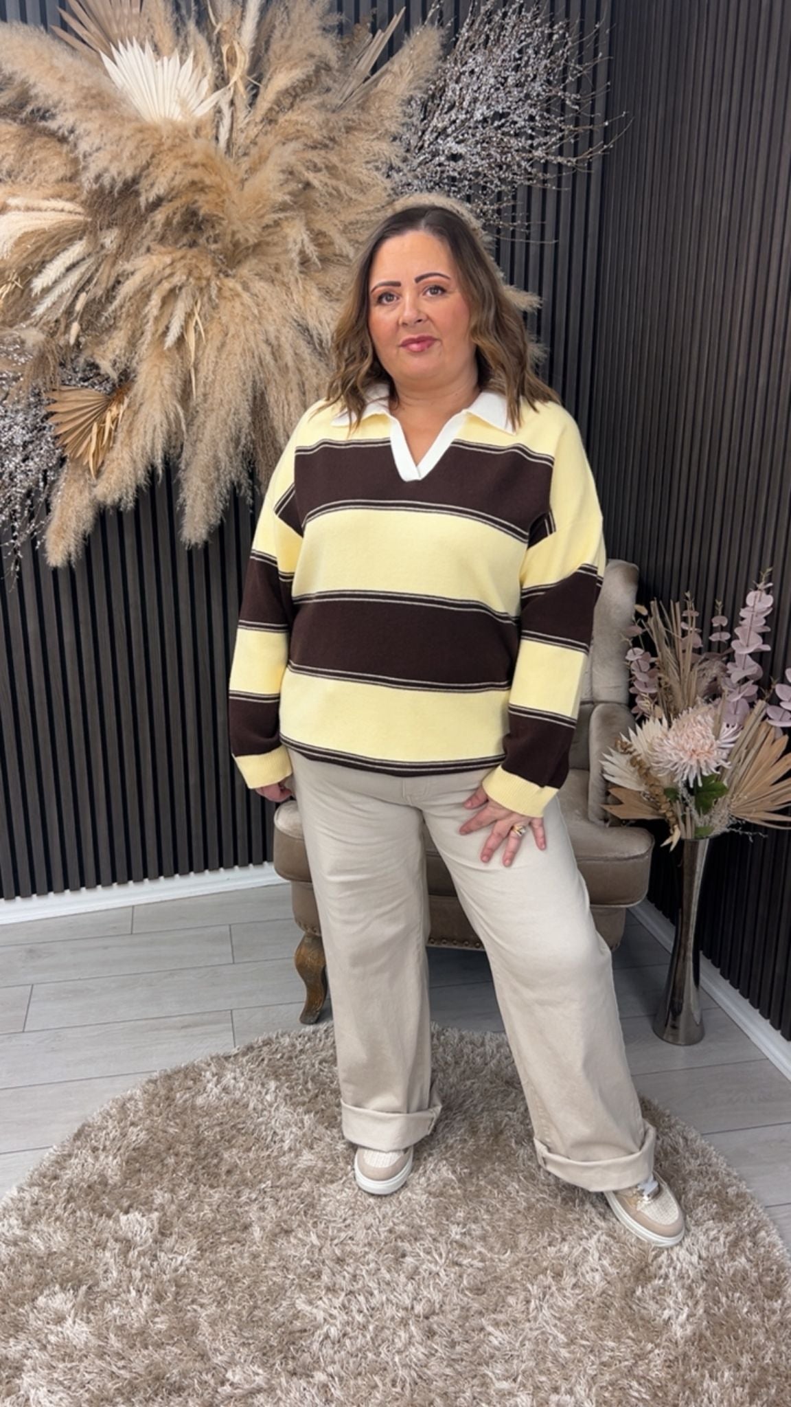 MYRA JUMPER - YELLOW/BROWN