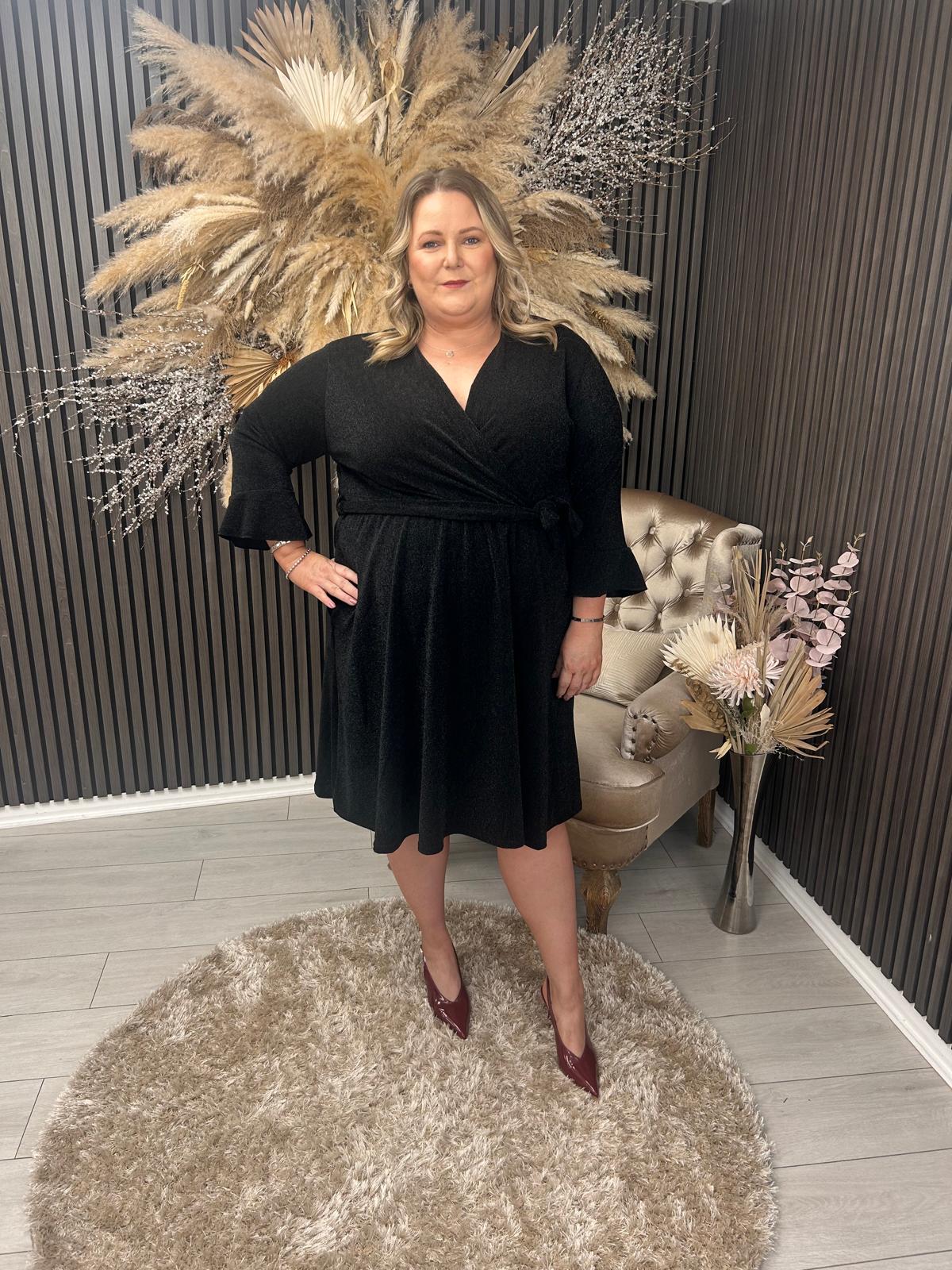 PAXTON DRESS - BLACK/SILVER