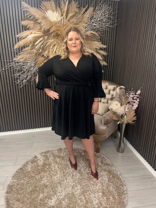 PAXTON DRESS - BLACK/SILVER