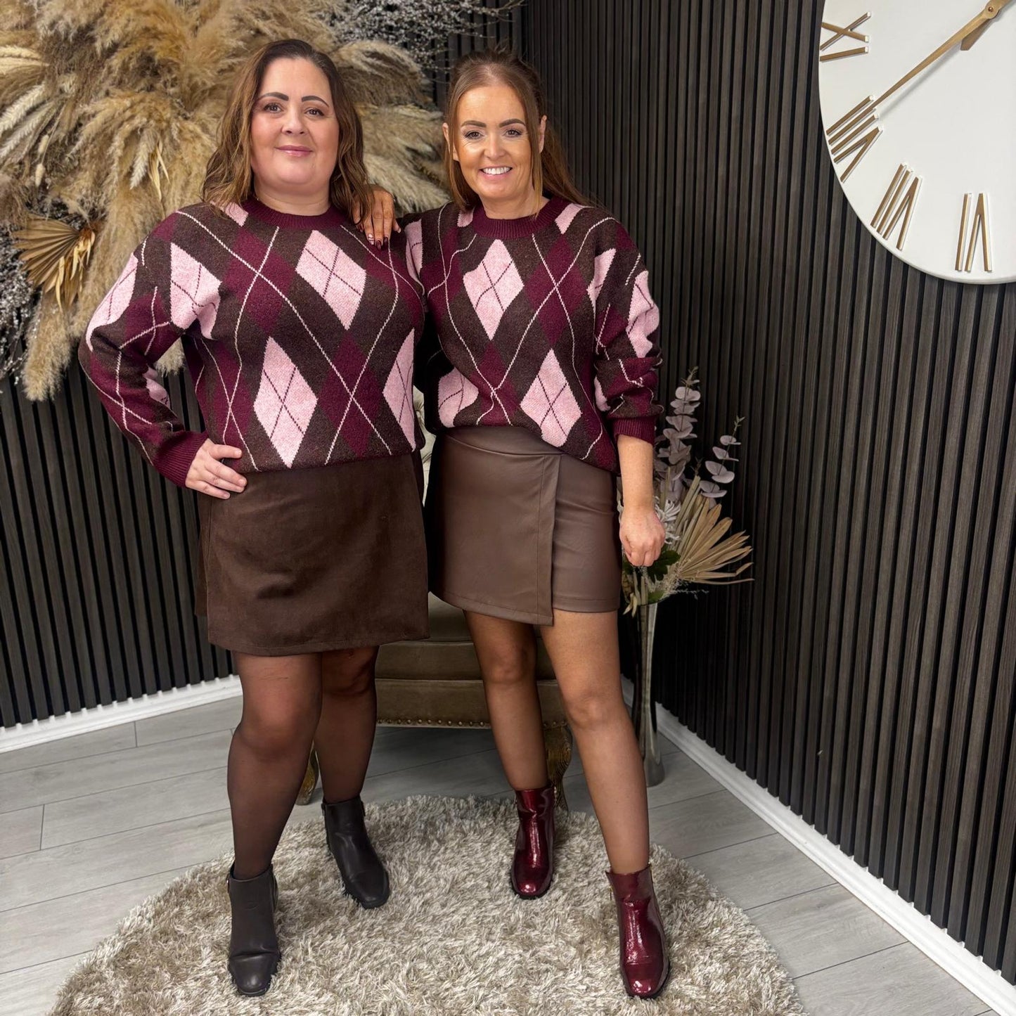 SARAH JUMPER - BURGUNDY/COFFEE