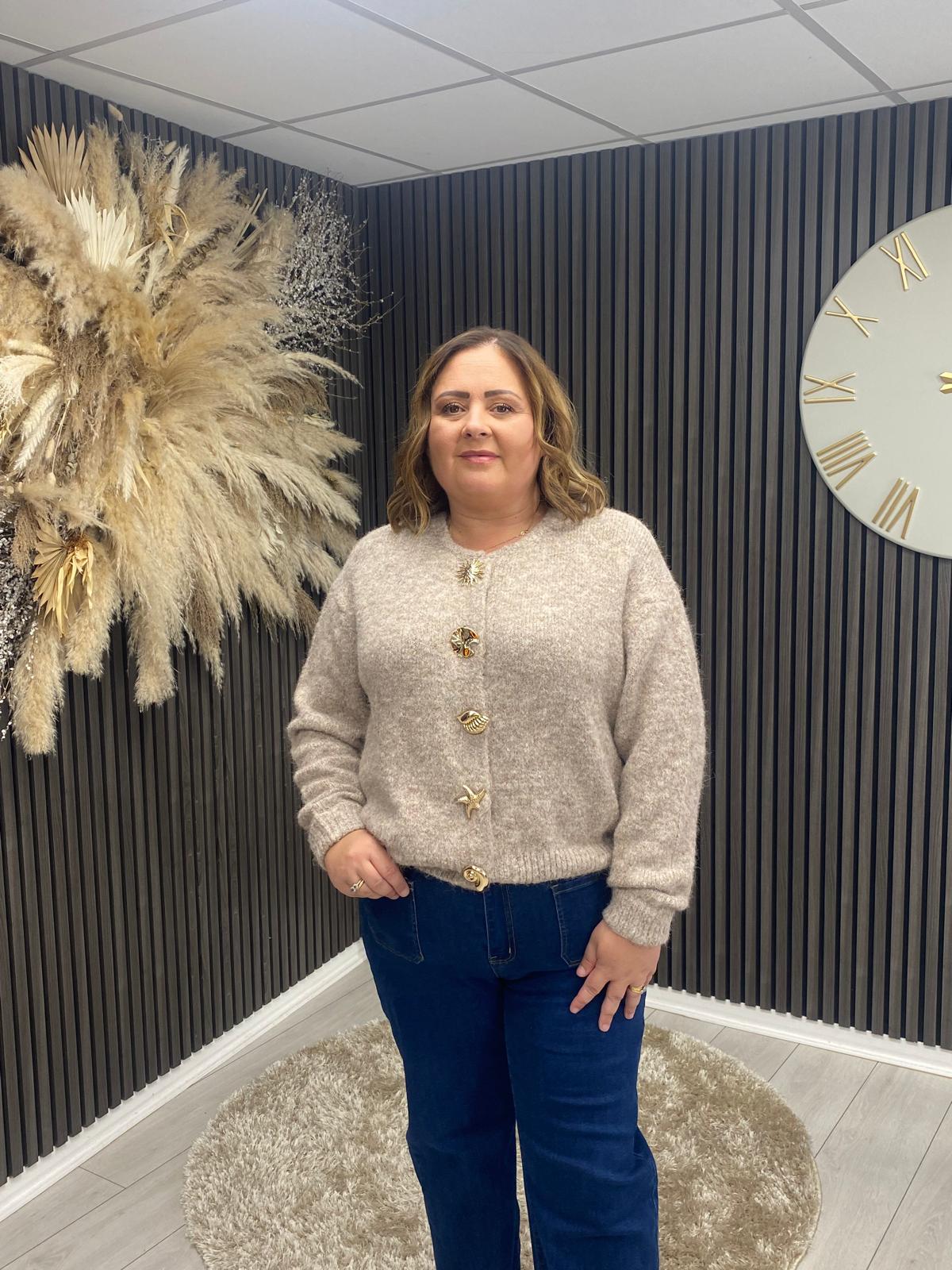 ANNA CARDIGAN - TAUPE