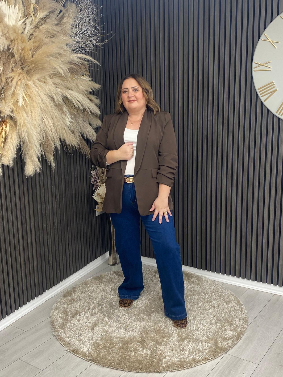 TANYA BLAZER - BROWN