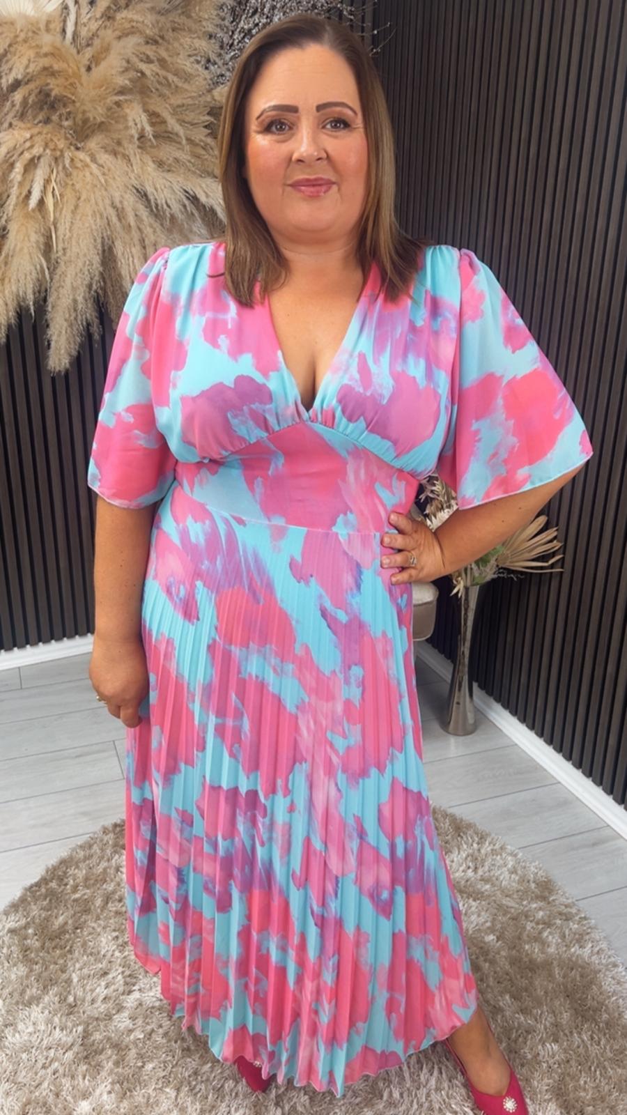 AMEILE DRESS - PINK/BLUE