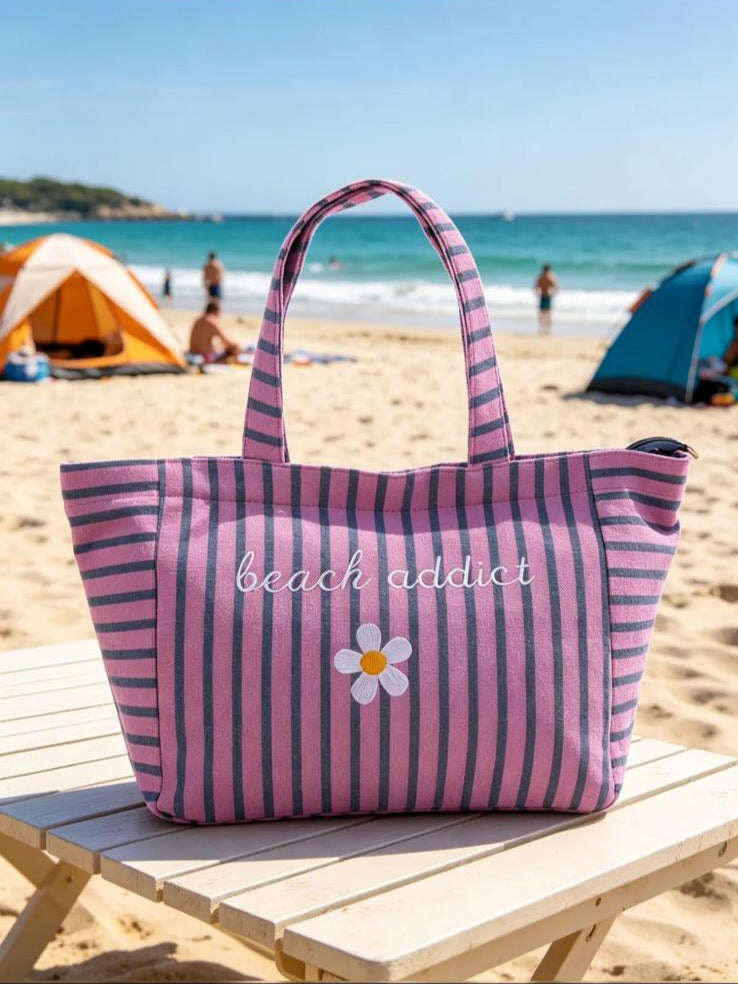 NATALIA BEACH BAG - LILAC/BLUE