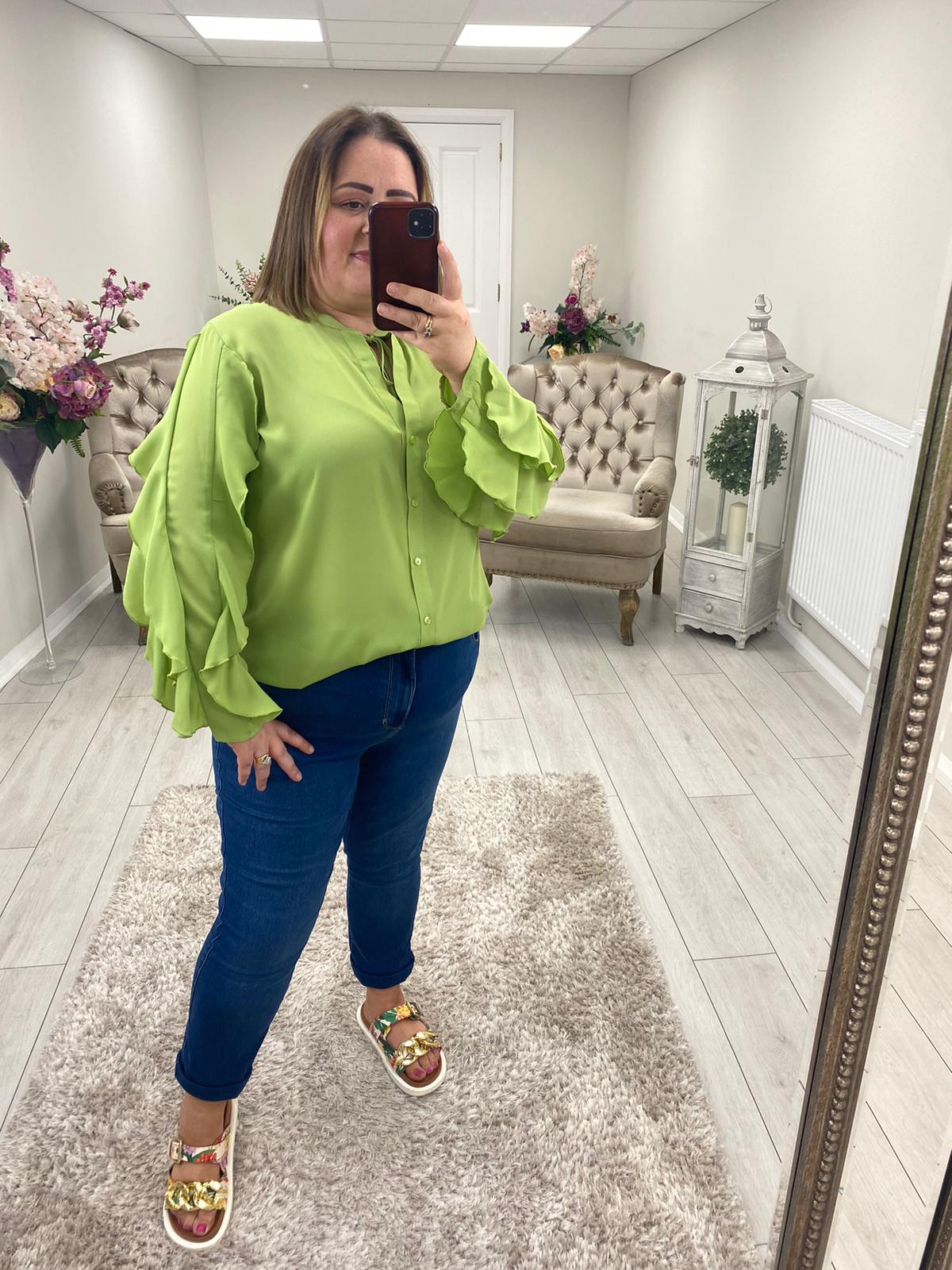 CARA-BELLA BLOUSE - LIME